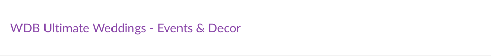 WDB Ultimate Weddings - Events & Decor