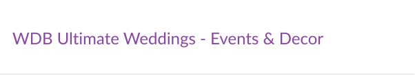 WDB Ultimate Weddings - Events & Decor